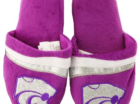 Kansas State Glitter Stripe Slide Slipper Adult Cheap